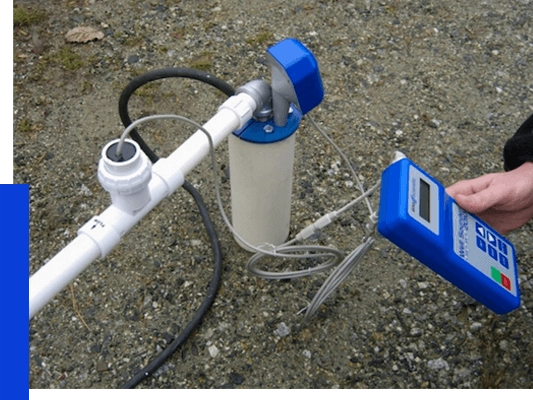 Well flow testing equipment at a residential well